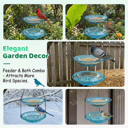 🥳2026 HOT SALE🥳💞50K+ SOLD!🐦🌧️ 49% OFF! Vintage-Style Bird Feeder with Bath – Hangs anywhere, easy to fill. Attracts robins & blue tits. Perfect for nature lovers. 🏡✨