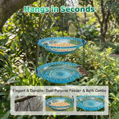 🥳2026 HOT SALE🥳💞50K+ SOLD!🐦🌧️ 49% OFF! Vintage-Style Bird Feeder with Bath – Hangs anywhere, easy to fill. Attracts robins & blue tits. Perfect for nature lovers. 🏡✨