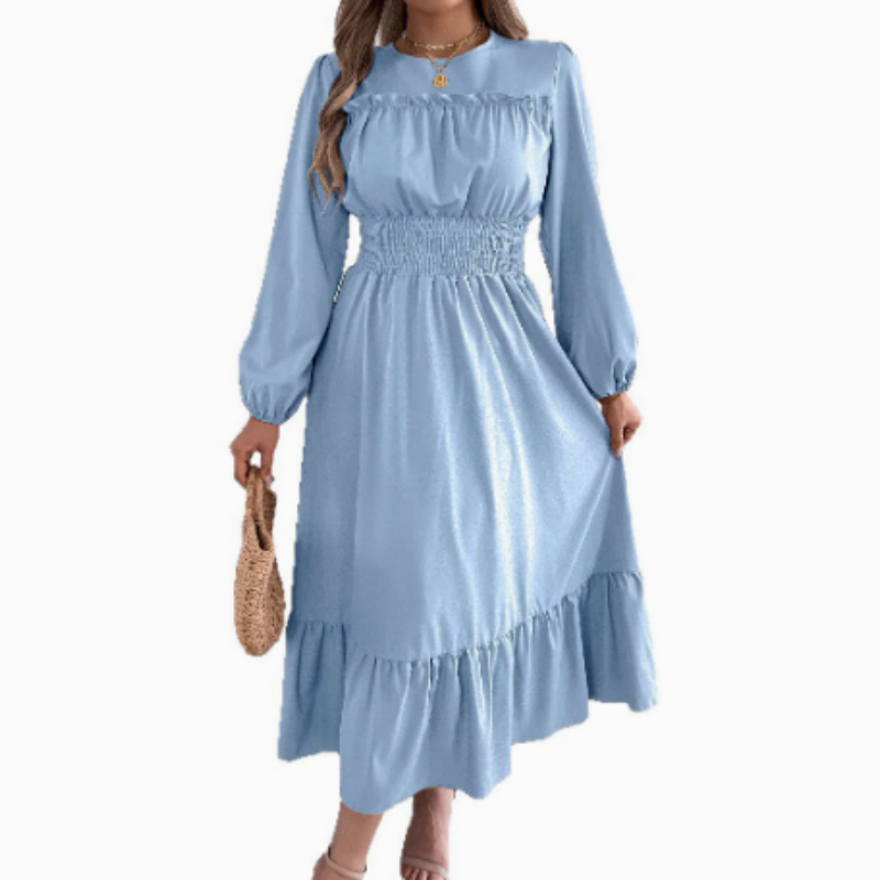 👗New arrival 49% OFF!🥰Women's Long-Sleeve Smocked Ruffle Maxi Dress