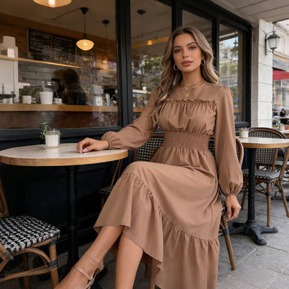 👗New arrival 49% OFF!🥰Women's Long-Sleeve Smocked Ruffle Maxi Dress