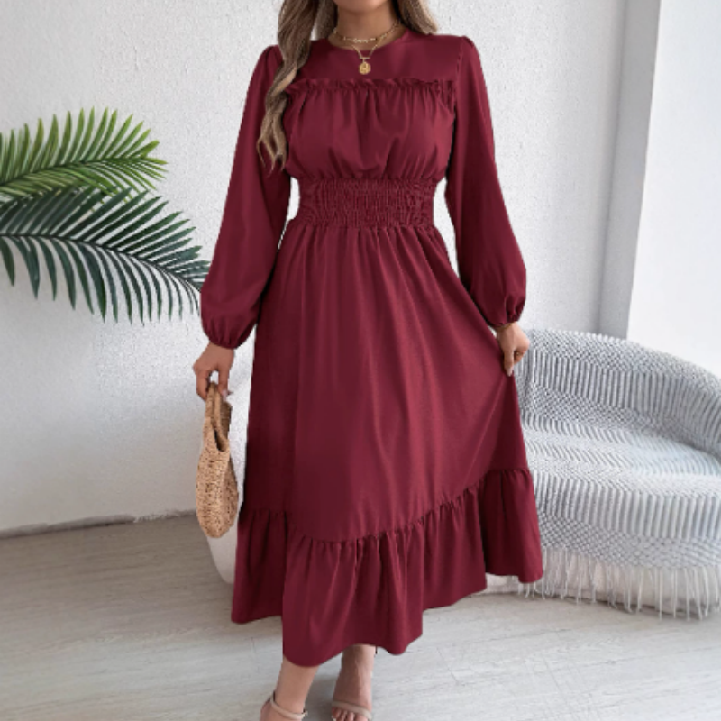 👗New arrival 49% OFF!🥰Women's Long-Sleeve Smocked Ruffle Maxi Dress