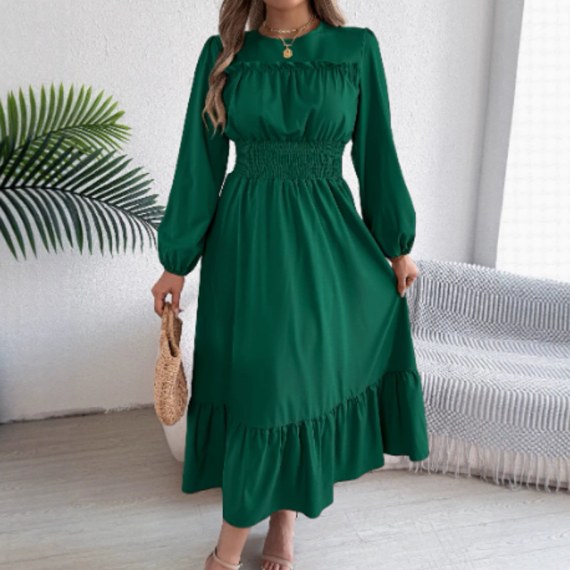 👗New arrival 49% OFF!🥰Women's Long-Sleeve Smocked Ruffle Maxi Dress