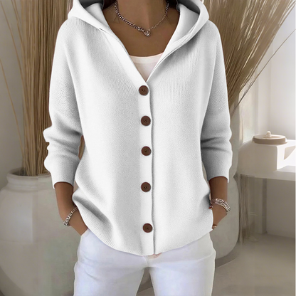 💎 40% OFF! 💎 Women's Hooded Button-Up Knit Cardigan – Relaxed Fit, Soft Polyester & 10 Stylish Colors 🧥🌈