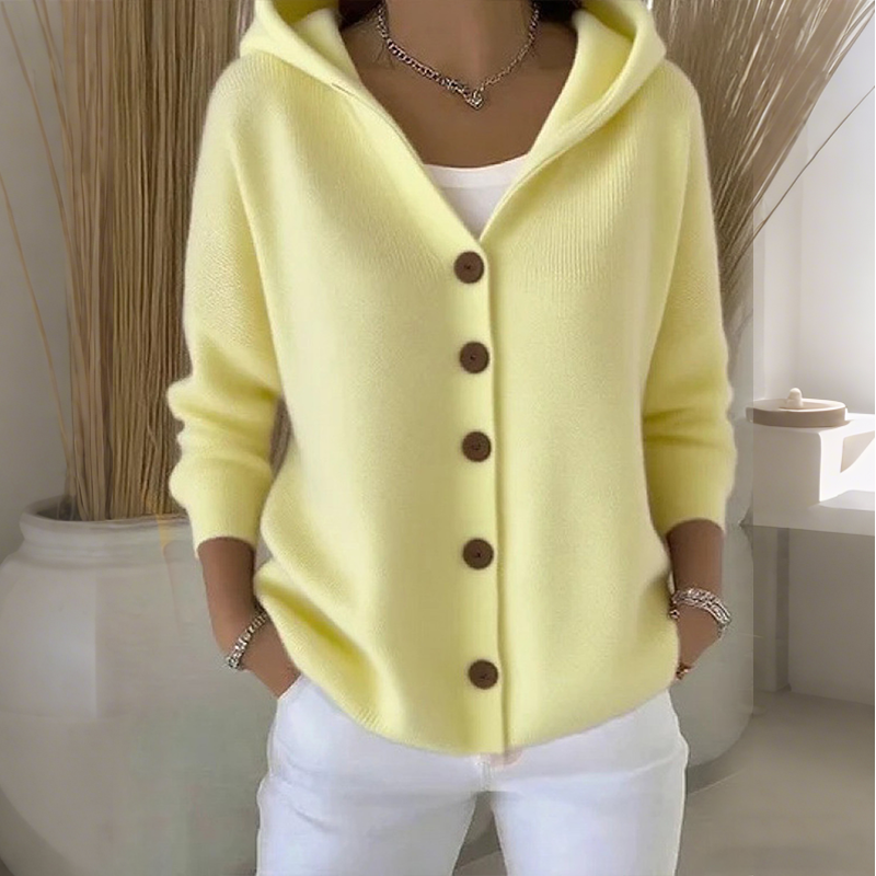 💎 40% OFF! 💎 Women's Hooded Button-Up Knit Cardigan – Relaxed Fit, Soft Polyester & 10 Stylish Colors 🧥🌈