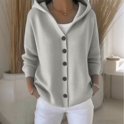 💎 40% OFF! 💎 Women's Hooded Button-Up Knit Cardigan – Relaxed Fit, Soft Polyester & 10 Stylish Colors 🧥🌈