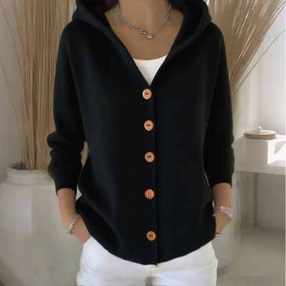 💎 40% OFF! 💎 Women's Hooded Button-Up Knit Cardigan – Relaxed Fit, Soft Polyester & 10 Stylish Colors 🧥🌈