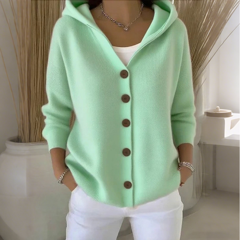 💎 40% OFF! 💎 Women's Hooded Button-Up Knit Cardigan – Relaxed Fit, Soft Polyester & 10 Stylish Colors 🧥🌈