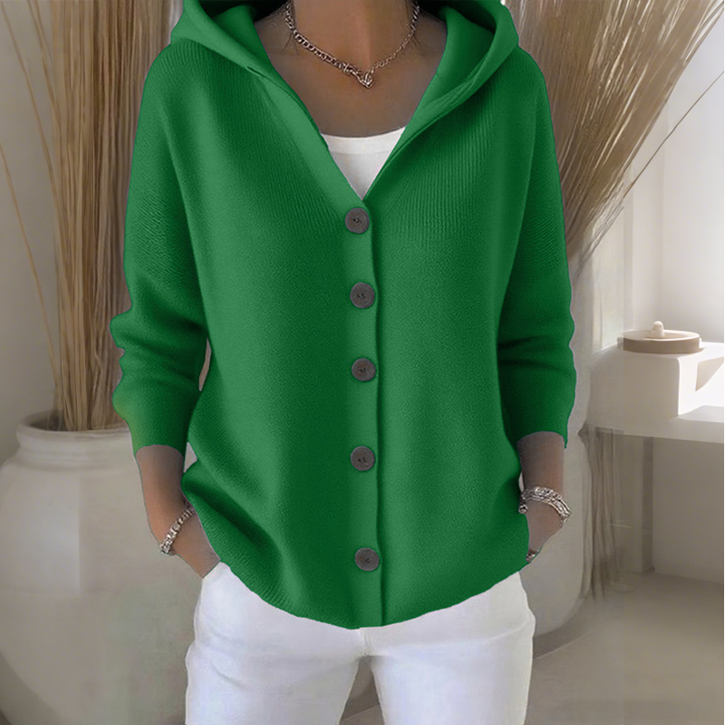 💎 40% OFF! 💎 Women's Hooded Button-Up Knit Cardigan – Relaxed Fit, Soft Polyester & 10 Stylish Colors 🧥🌈