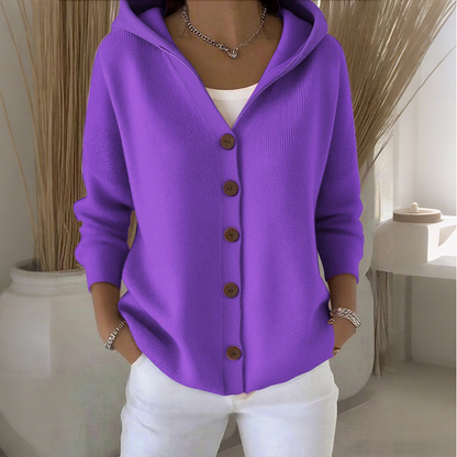 💎 40% OFF! 💎 Women's Hooded Button-Up Knit Cardigan – Relaxed Fit, Soft Polyester & 10 Stylish Colors 🧥🌈