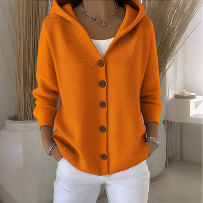 💎 40% OFF! 💎 Women's Hooded Button-Up Knit Cardigan – Relaxed Fit, Soft Polyester & 10 Stylish Colors 🧥🌈