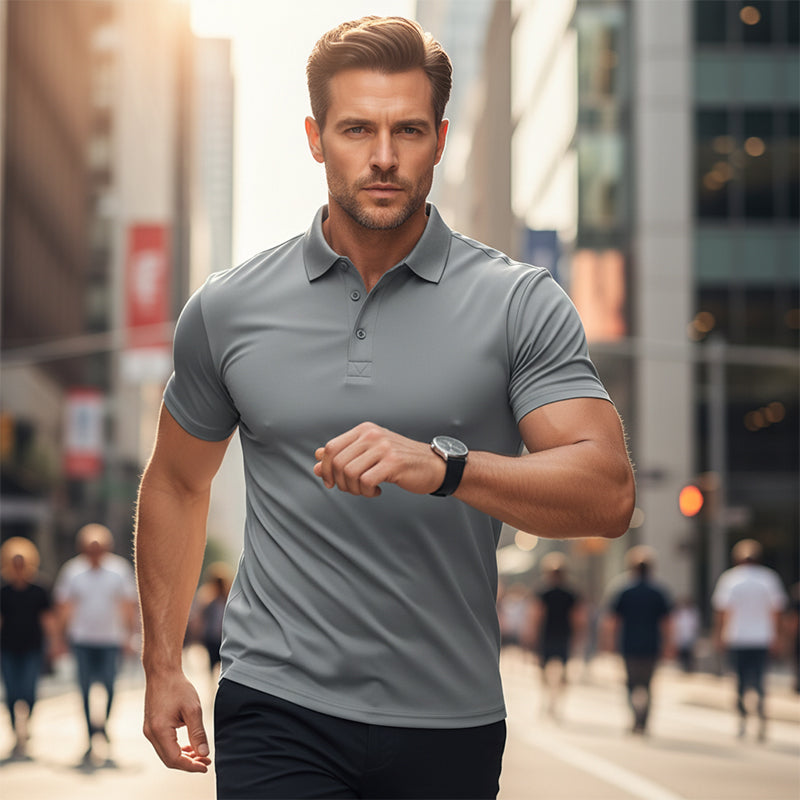 🔥HOT SALE👕Men's Quick-Dry Short-Sleeve Lapel T-Shirt