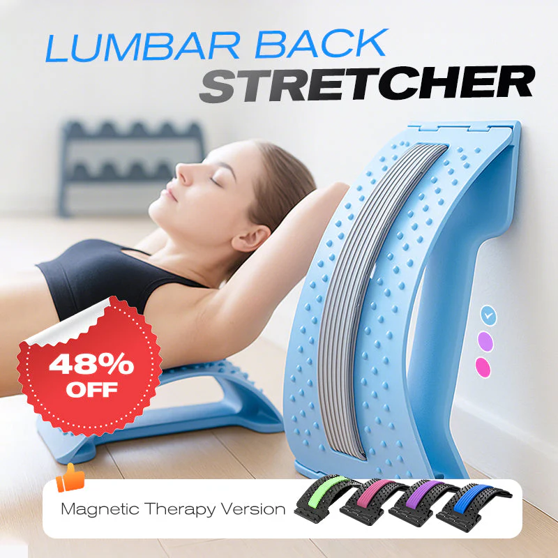 🔥Magnetic Lumbar Stretcher – Acupressure Massage, Portable Design & Relieves Back Pain 🧘‍♂️✨