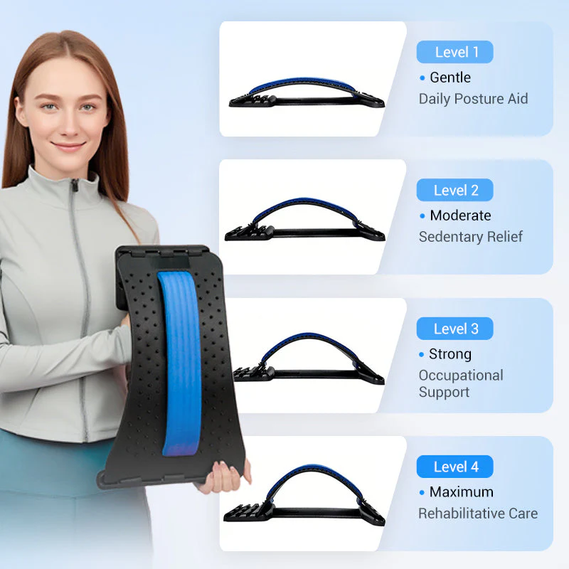 🔥Magnetic Lumbar Stretcher – Acupressure Massage, Portable Design & Relieves Back Pain 🧘‍♂️✨