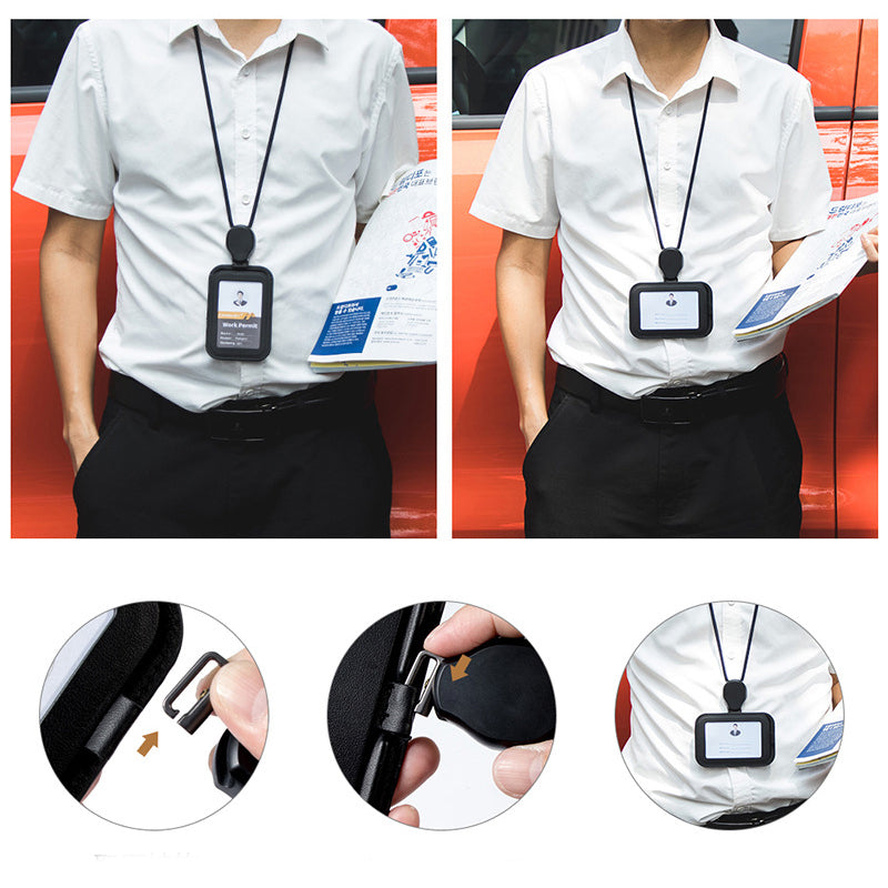 🎫🔗 55% OFF NOW! 🔖 Retractable ID Badge Holder with Lanyard – 360° Metal Swivel Clip, 32-Inch Cord & Breakaway Safety Buckle 🛡️
