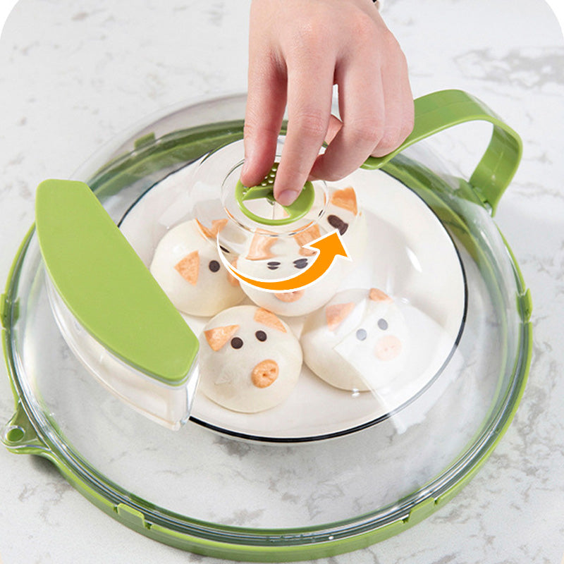 🔥49% OFF!🍲Clear Microwave Splatter Cover with Water Steamer and Handle✨