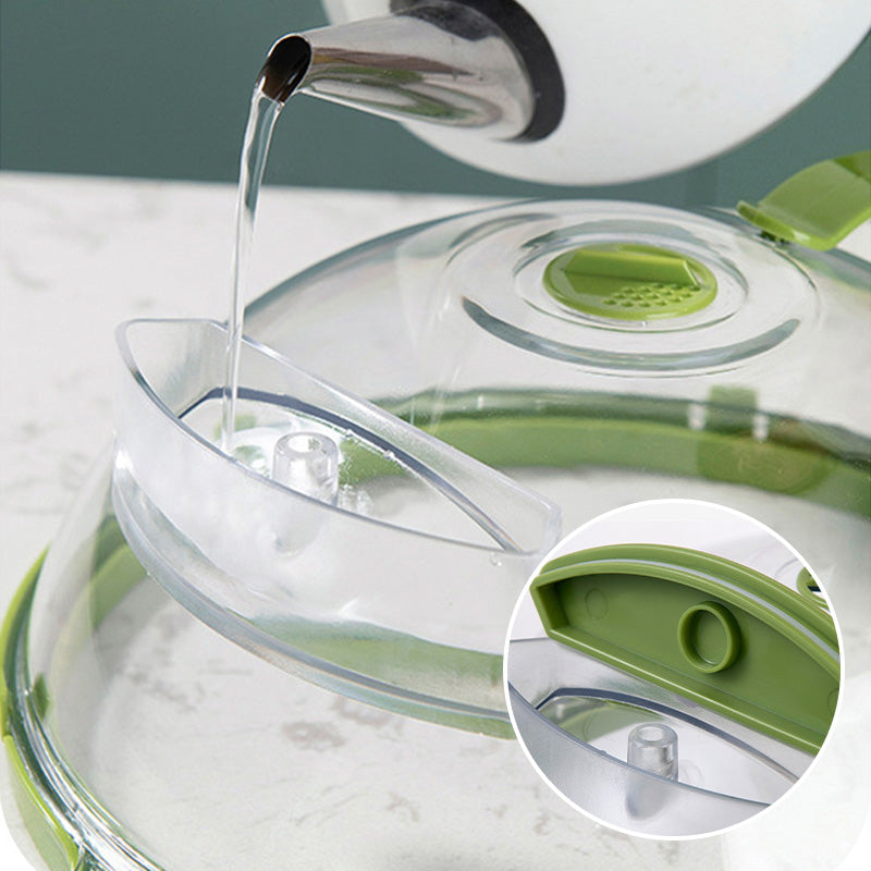 🔥49% OFF!🍲Clear Microwave Splatter Cover with Water Steamer and Handle✨