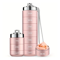 💊7-Day Waterproof Portable Aluminum Pill Organizer