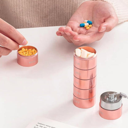 💊7-Day Waterproof Portable Aluminum Pill Organizer
