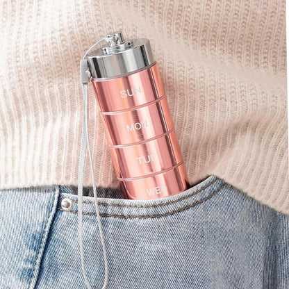 💊7-Day Waterproof Portable Aluminum Pill Organizer