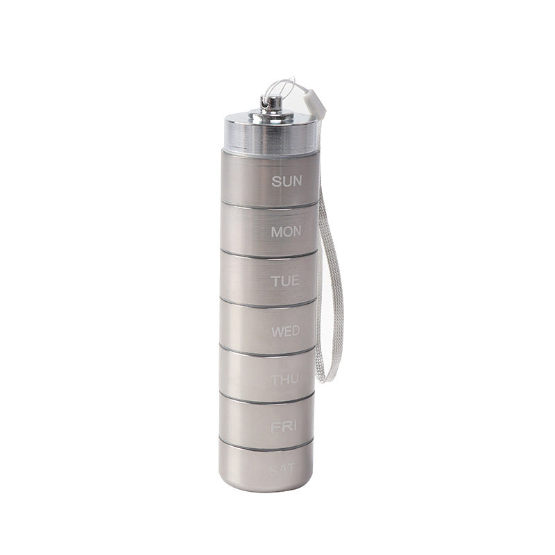 💊7-Day Waterproof Portable Aluminum Pill Organizer