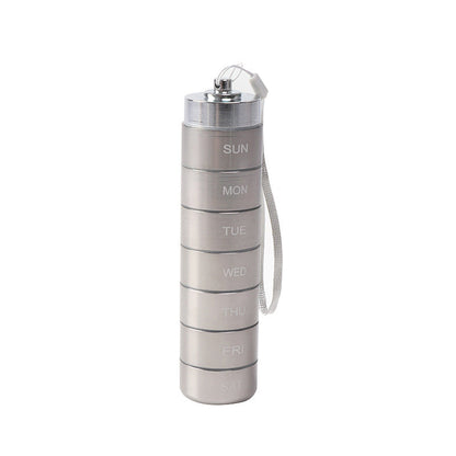 💊7-Day Waterproof Portable Aluminum Pill Organizer