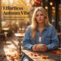 ✨ 49% OFF NOW! 🧥 Women's Casual Long Sleeve Denim Shirt Jacket – Oversized Fit & Chest Pockets