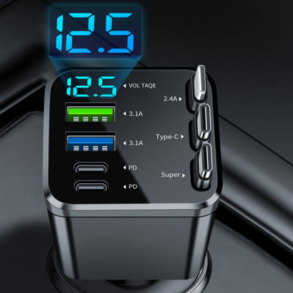 🔥49% off🚗🔌7-in-1 Retractable Fast Car Charger with Voltage Display🔋