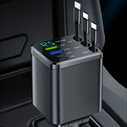 🔥49% off🚗🔌7-in-1 Retractable Fast Car Charger with Voltage Display🔋