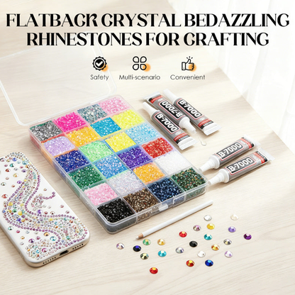 🥳2026 HOT SALE🥳💞50K+ SOLD! 💎✨ 49% OFF! Flatback Crystal Bedazzling Rhinestones Set.Perfect for phone cases, shoes, bags & nail art – unleash your sparkle! 🎨🖌️