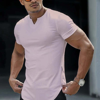 👕 LIMITED-TIME 49% OFF! 💪 Men's Casual Solid Athletic V-Neck T-Shirt – Slim Fit, Premium Stretch, Modern Style ✨