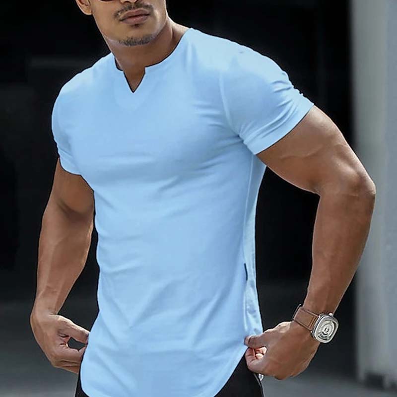 👕 LIMITED-TIME 49% OFF! 💪 Men's Casual Solid Athletic V-Neck T-Shirt – Slim Fit, Premium Stretch, Modern Style ✨