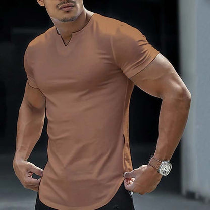👕 LIMITED-TIME 49% OFF! 💪 Men's Casual Solid Athletic V-Neck T-Shirt – Slim Fit, Premium Stretch, Modern Style ✨