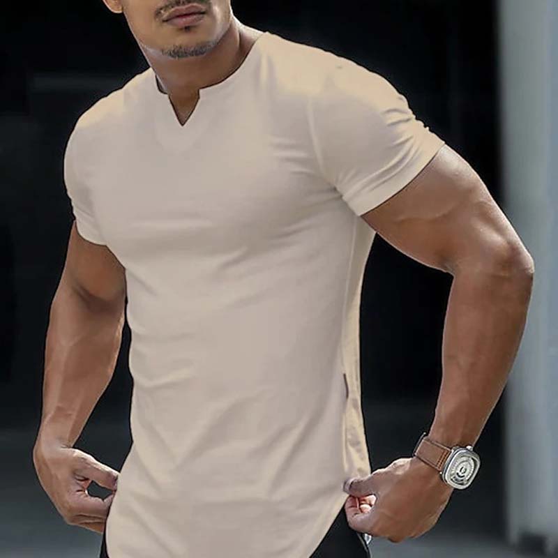 👕 LIMITED-TIME 49% OFF! 💪 Men's Casual Solid Athletic V-Neck T-Shirt – Slim Fit, Premium Stretch, Modern Style ✨