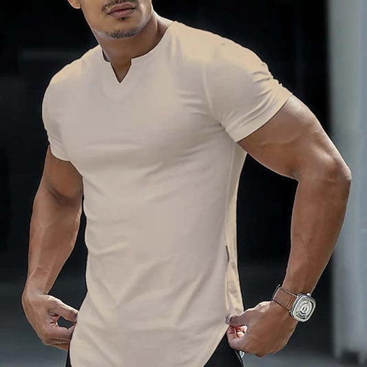 Casual Solid Color Athletic T-Shirt for Men