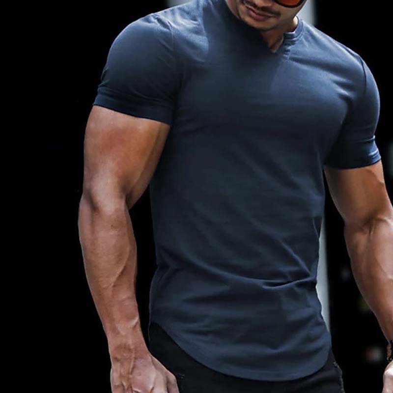 👕 LIMITED-TIME 49% OFF! 💪 Men's Casual Solid Athletic V-Neck T-Shirt – Slim Fit, Premium Stretch, Modern Style ✨