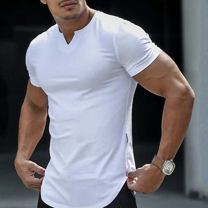 👕 LIMITED-TIME 49% OFF! 💪 Men's Casual Solid Athletic V-Neck T-Shirt – Slim Fit, Premium Stretch, Modern Style ✨