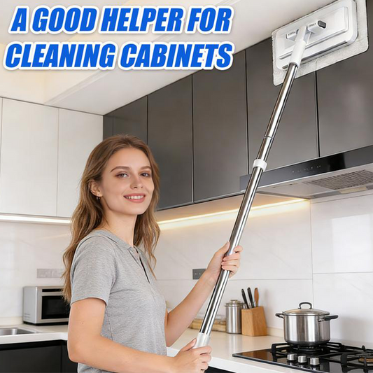 🧹 49% OFF NOW! ✨ Telescopic Flat Dust Mop – Long handle, shark-tooth lock & deep-cleaning microfiber – Perfect for ceiling, cabinets & walls 🏠
