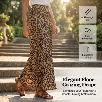 🔥New Arrivals🔥Flowy Leopard Print Long Skirt – Effortless Style All Day