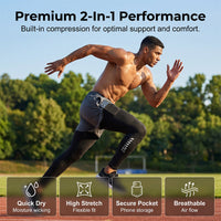 🏃 Move Without Limits 🔥Men's 2-in-1 Running Tights with Shorts