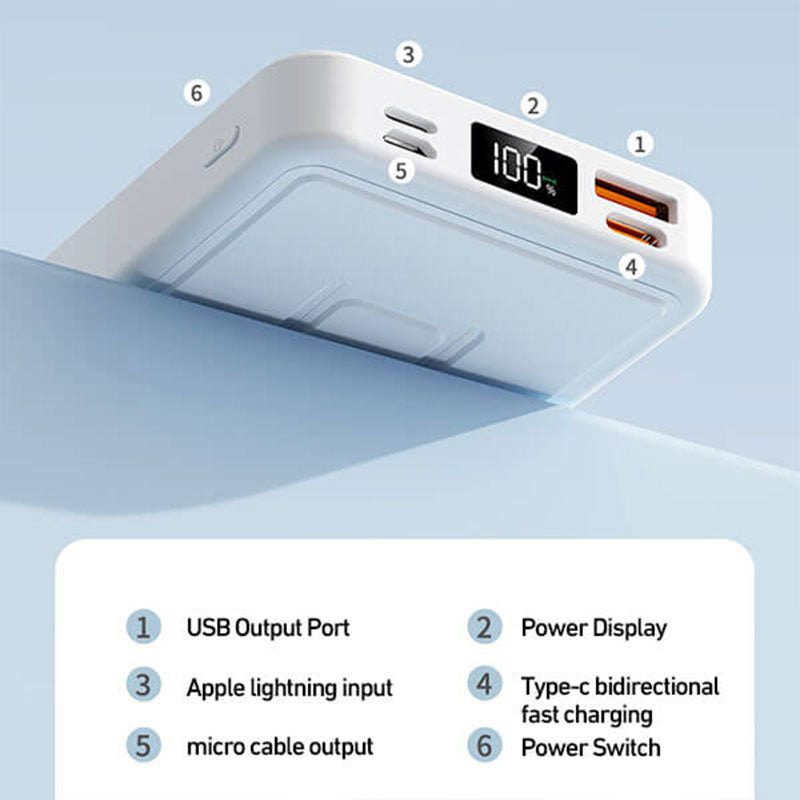 🔥HOT SALE🔋⚡22.5W 10000mAh Magnetic Wireless Charging Mobile Power with Stand