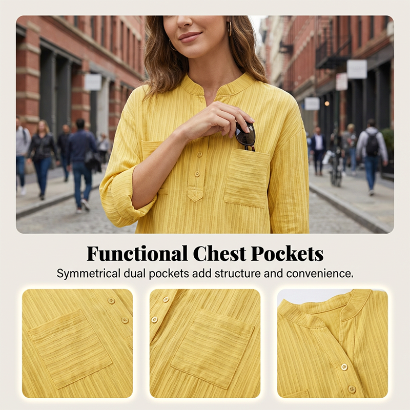 🎁New arrival 49% OFF💥Women's Plus Size Henley V Neck Shirt– Flattering, Soft & Stylish! ✨