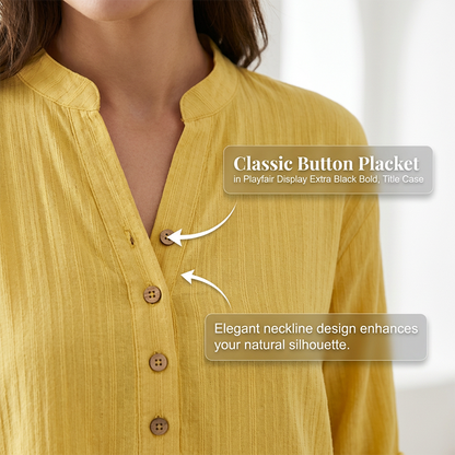 🎁New arrival 49% OFF💥Women's Plus Size Henley V Neck Shirt– Flattering, Soft & Stylish! ✨