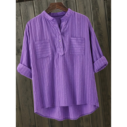 🎁New arrival 49% OFF💥Women's Plus Size Henley V Neck Shirt– Flattering, Soft & Stylish! ✨