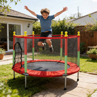 🔥49% OFF & Free Shipping 🔥4.6ft Kids' Trampoline with Safety Enclosure Net