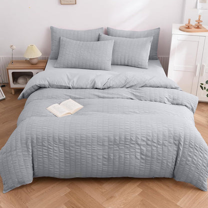 🔥49％ OFF & Free Shipping🔥Luxury Seersucker Textured Bedding 4-Piece Set – Cool, Stylish & All Season!