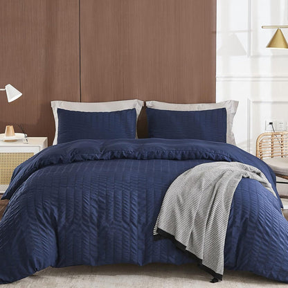 🔥49％ OFF & Free Shipping🔥Luxury Seersucker Textured Bedding 4-Piece Set – Cool, Stylish & All Season!