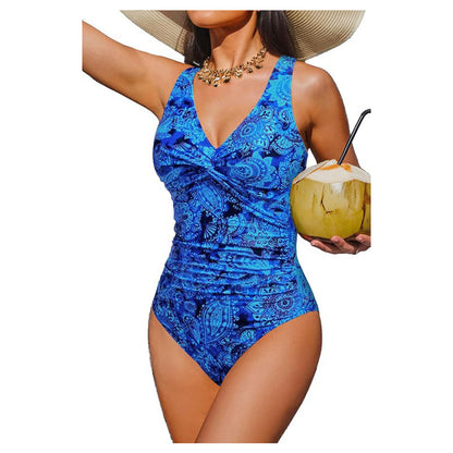 🥳2026 HOT SALE🥳💞50K+ SOLD!👵🏖️ 49% OFF! Women's One-Piece Swimsuit – Tummy control ruching, elegant twist-front. Wide straps stay put, no digging. Quick-dry fabric. Perfect for pool or beach. 🌊💕