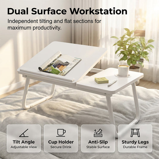 🔥2026 New Arrival🔥Foldable Lap Desk with Cup Slot – Comfort, Style & Easy Storage! ✨
