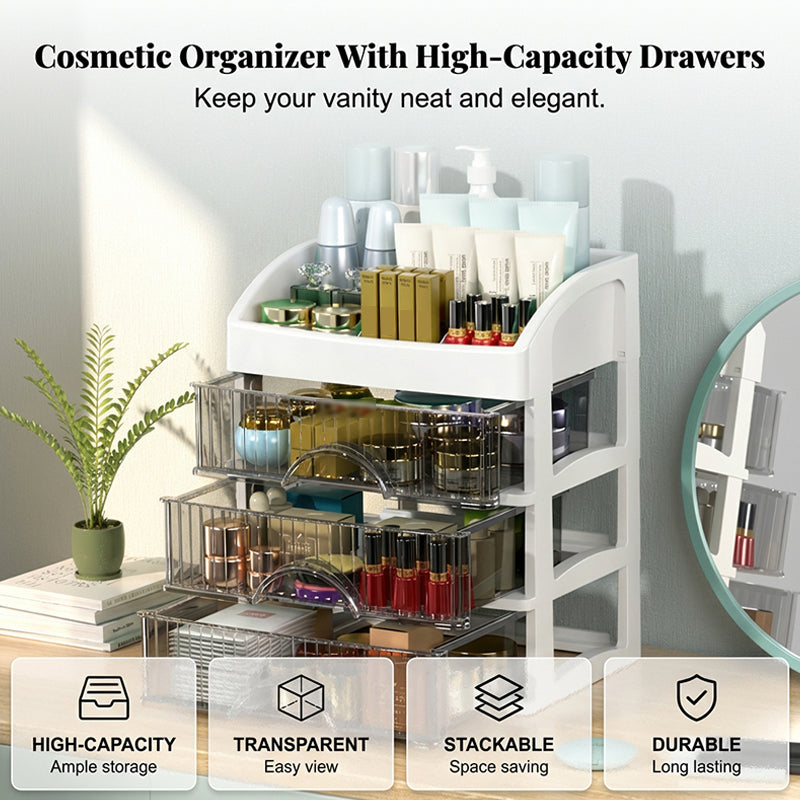 ⏰Limited-time 40% off💄✨Stackable Desktop Organizer with Clear Drawers