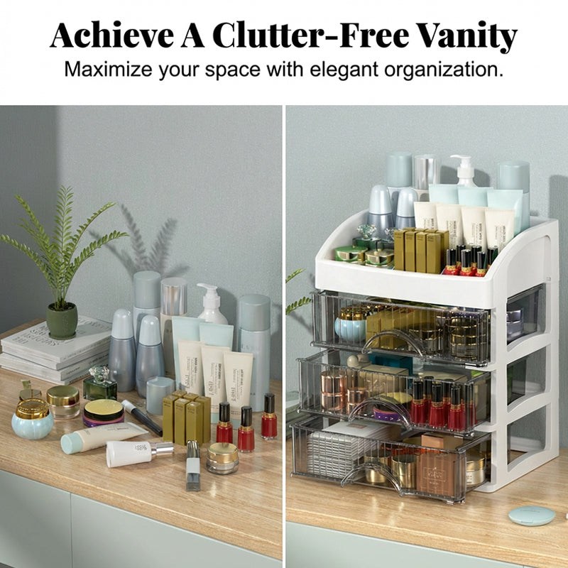 ⏰Limited-time 40% off💄✨Stackable Desktop Organizer with Clear Drawers